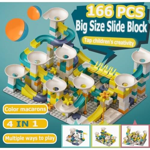 Mega Blocks Crazy Fun Rolling Ball Slide Blocks Funnel Slide Blocks DIY Assembly Bricks Toys For Children Boys' Girls' Gift