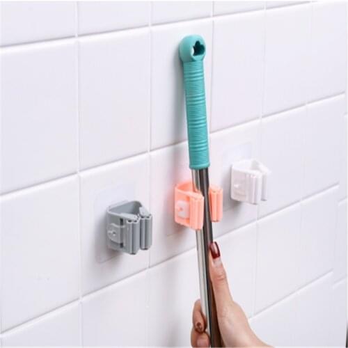 Fashion Wall Mounted Mop Organizer Holder Brush Broom Hanger Storage Rack Kitchen Tool Housekeeper Accessory Hanging Pipe Hooks