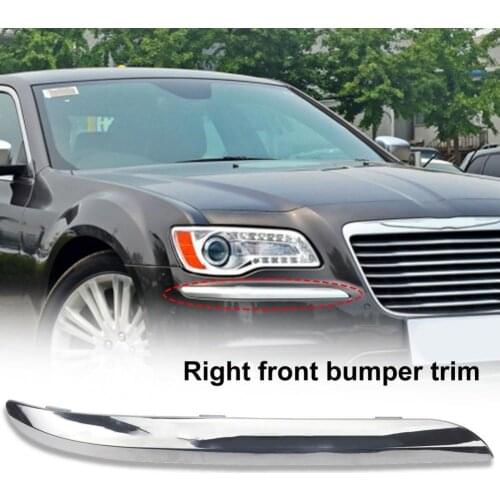 Bumper Molding Strip Easy Installation Perfectly Chrome Plated ABS Right Side Front Bumper Side Moulding for Chrysler300 2011-14