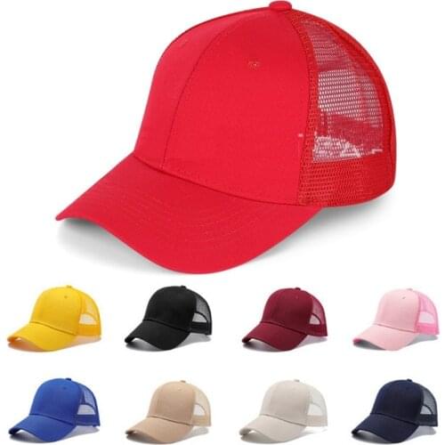 New Men Womens Leisure 5 6 Panel Trucker Hats Breathable Mesh Sport Hats Summer Adult Snpback Baseball Cap