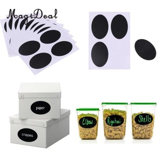 MagiDeal 36pcs Oval Chalkboard Blackboard Stickers Kitchen Jar Label Decals DIY Craft