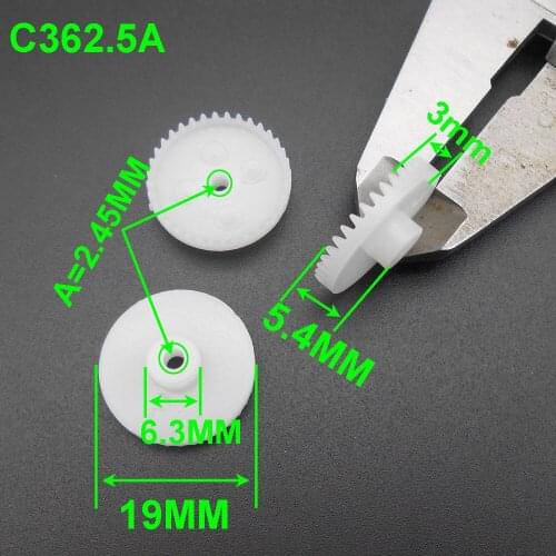 500Pcs 0.5M 36T Plastic Crown Gear 0.5 Modulus 36 Teeth Aperture 2.5mm 2.45mm Tight Distribution 5.4MM X 19MM Gears C362.5A T=36