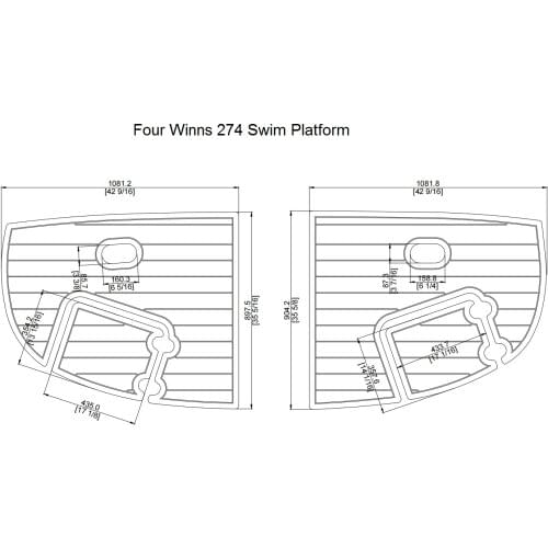 Four Winns 274 Swim Platform Pad Boat EVA Teak Decking 1/4" 6mm