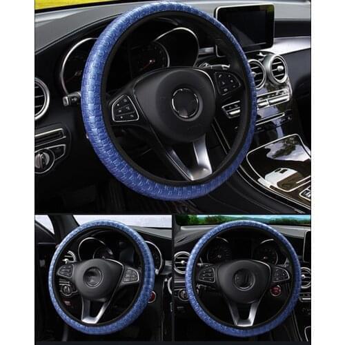 Leather Woven Car Non-slip Steering Wheel Cover For Peugeot 307 206 308 407 207 2008 3008 508 406 208 Mazda 3 6 2 CX-5 CX5 CX-7