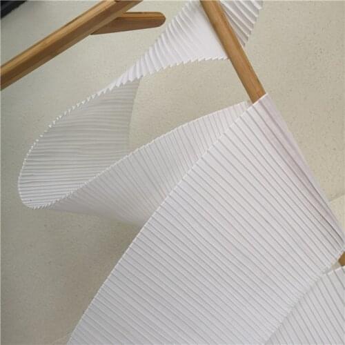 23CM Wide Luxury White Black Pleated Chiffon Fold Elastic Lace Ruffle Trim Ribbon Dress Collar Applique For Sewing Supplies