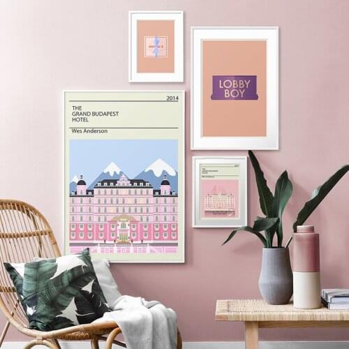 Nordic Wall Art Canvas Painting The Grand Budapest Hotel Vintage Classic Movie Poster Print Modular Picture Bedroom Home Decor