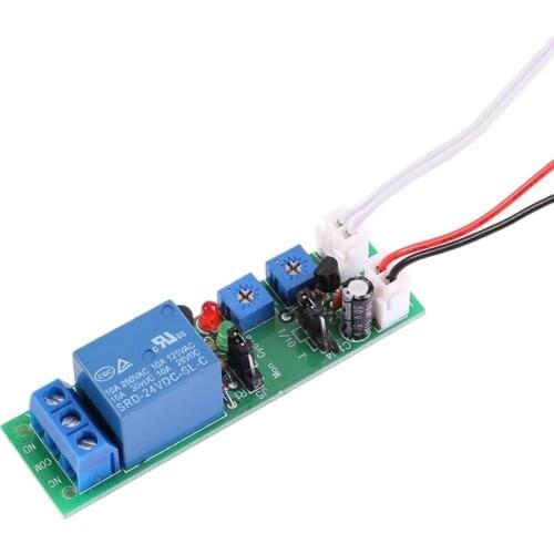 Delay Timer,Adjustable Cycle Times Switch Module Delay On/Off Timer Delay Switch Module - DC24V 0-15 Mins