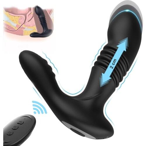 Telescopic Dual Motors Anal Butt Plug Vibrator for Men Dildo Women Male Masturbator Prostate Massager Adult Sex toys for Men Gay