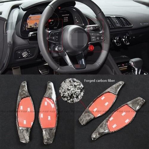 Forged Carbon Fiber Steering Wheel Paddle Shift Extension For Audi RS3 2017 2018 RS4 2018 RS5 2017 2018 R8 TTRS 2016-2018