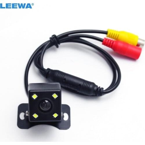 LEEWA Universal Car Rear View 4-LED Night Vision Car Reversing Backup Camera DC12V #CA3234