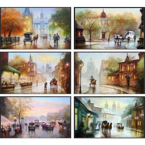 Embroidery Counted Cross Stitch Kits Needlework - Crafts 14 ct DMC Color DIY Arts Handmade Decor - Russia City Streets