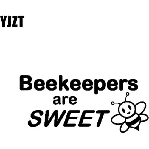YJZT 15CM*6.5CM Beekeepers Are Sweet Vinyl Car Sticker Decal Honey Bee Hive Black/Silver C19-0015