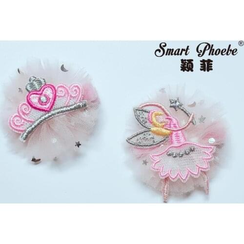 Boutique 10pcs Fashion Cute Embroidery Fairy Hairpins Tiaras Glitter Mesh Floral Hair Clips Princess Headwear Hair Accessories