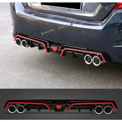 Fit for Honda Civic 10th 2016 2017 2018 2019 Black Rear Bumper Exhaust Diffuser Parts