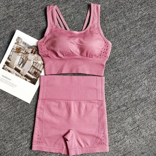 High Waist Womens Seamless yoga suit Fitness Vest Bra Sports Shorts T-shirts Underwear Hip Raise Shorts Skinny T-Shirt