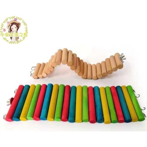 Golden Bear Hamster long ladder trestle ladder stair arch bridge springboard fence climbing toy original wooden soft ladder