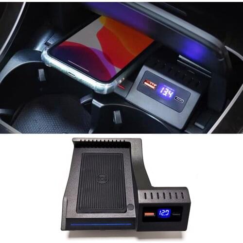 15W QI car wireless charging phone charger fast charger charging case for Mercedes Benz W205 X253 AMG C43 C63 GLC43 GLC63 GLC