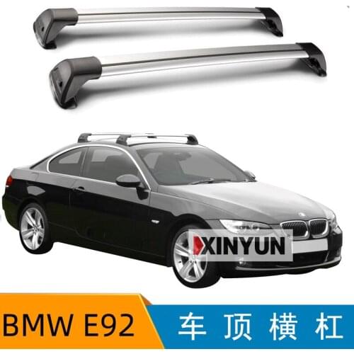 2 pcs For BMW 3 SERIES E92 COUPE 2006 - 2014 (FIXED POINT) roof rack roof bar car special aluminum alloy belt lock Led shooting