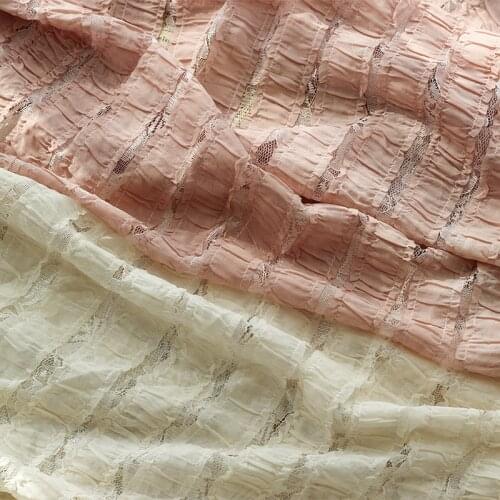 2021 Newest Chiffion Plain Color Lace Patchwork Chiffion Cloth Womens Summer Chiffion Cloth Fabric