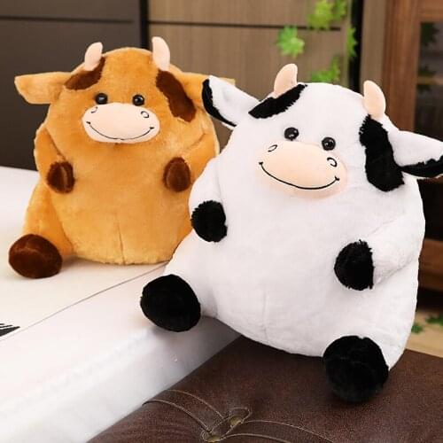35cm Kawaii Plushie Cattle Toys Stuffed Animals Soft Plush Fat Cow Pillow Cushion Doll Toys for Girls Kids Birthday Gifts
