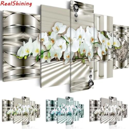 5pcs diy Diamond Painting Cross Stitch flower full square Diamond Mosaic beaded Embroidery Rhinestones H1406