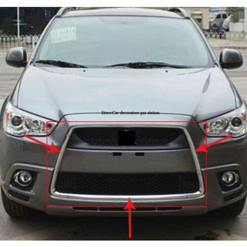 ABS Chrome Front Grille Around Trim Racing Grills Trim 2010-20111 2012 For Mitsubishi ASX