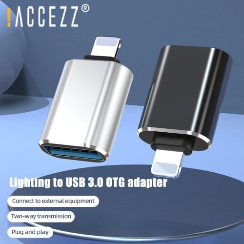 !ACCEZZ Lighting to USB OTG USB Adapter For iPhone 11 Pro XS Max XR X 8 7 6s Plus For iPad Adapter U Disk Mouse Keyboard Adapter