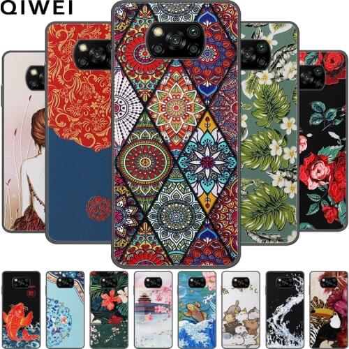 For Xiaomi POCO X3 NFC Case Relief soft Silicone Phone Cover For Xiaomi PocoX3 Pro Global Version Shells Back Cases X 3 X3Pro