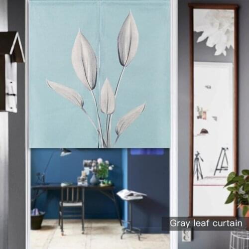 Elegant Floral Ieaf Pattern Iinen Material Study Bedroom Door Curtains Home Decoration Kitchen Curtains