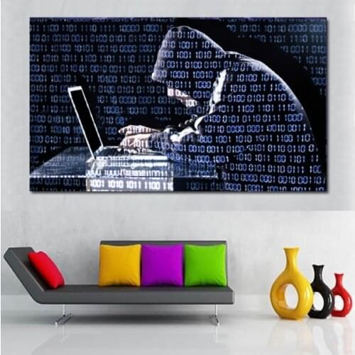 Hacker cyber threats Alec Monopoly Canvas Painting Pictures Wall Art Super hero pee Prints Simple Modular Poster For Living Room