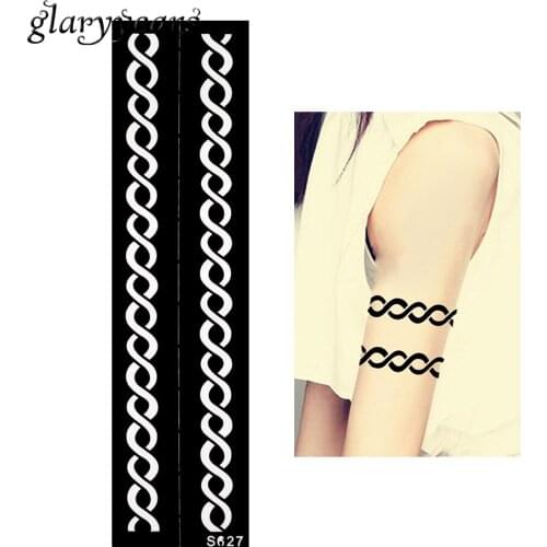 1 Piece Indian Henna Tattoo Stencil Strip Rope Pattern Design Body Art for Women Airbrush Painting Non-toxic Tattoo Stencil S627