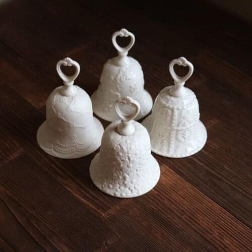 Ceramic Relief Flowers Retro Exquisite Small Bell/Antique Dinner Bell Ornaments
