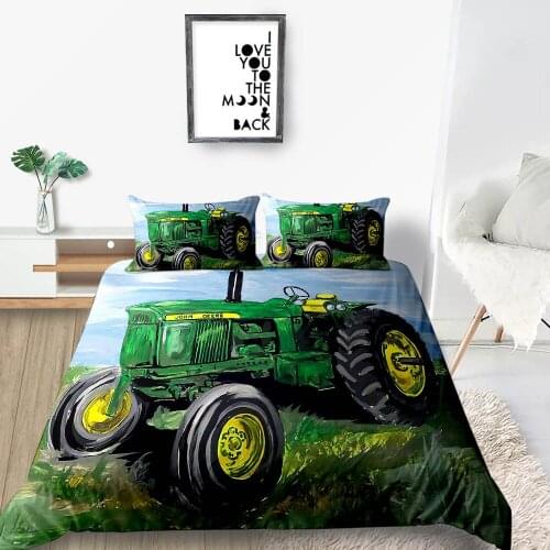 Cartoon Bedding Set Tractor Fashionable Soft Artistic Duvet Cover Queen King Twin Full Single Double Unique Design Bed Set