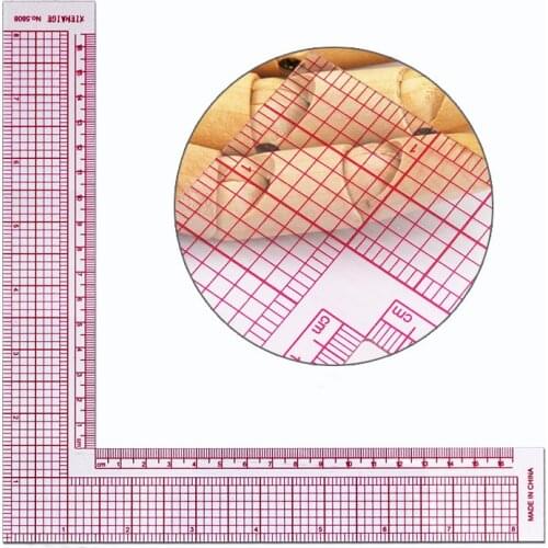L-Shaped Garment Cutting Plastic Quilting Ruler For Sewing Accessories Patchwork Tools Tailor Craft Scale Rule Drawing Supplies
