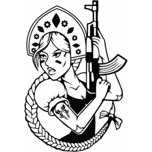 Personality Russian Girl Modeling Car Sticker PVC Roof Decor Window Rear Windshield Russia Theme Waterproof Decal Stickers