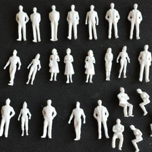Miniature White Figures Model People Diorama 1:50 Scale Street Passenger Sand Table Architecture Building Materials 50pcs