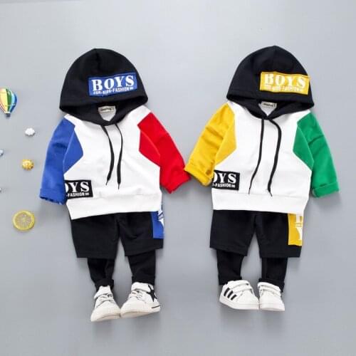 Fashion Boy Clothes Kids 2 Piece Suit Set Baby Outfits Streetwear Children Clothing Spring Autumn Infant Hooded Jacket