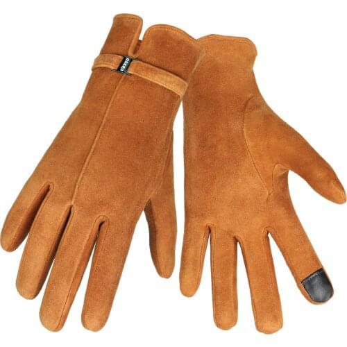 OZERO Winter Women Gloves Screen Fingers with Deerskin Suede Leather for Cycling and Driving Touch Screen Gloves for Women Deers