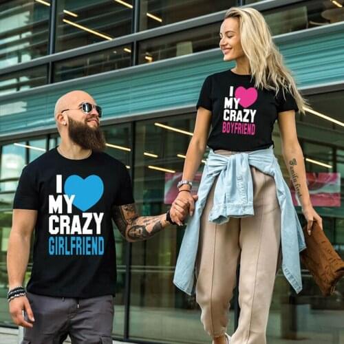 Couple T Shirt Fashion Love Letter Print Tee Lovers T-shirt Short Sleeve O Neck Loose Shirt Hot Sale Women Men Tees Tops Clothes
