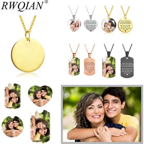 Personalized Pictur Nameplate Necklace Custom Name Photo Necklace Gold Chain Pendant Choker for Women Men Customized Jewelry