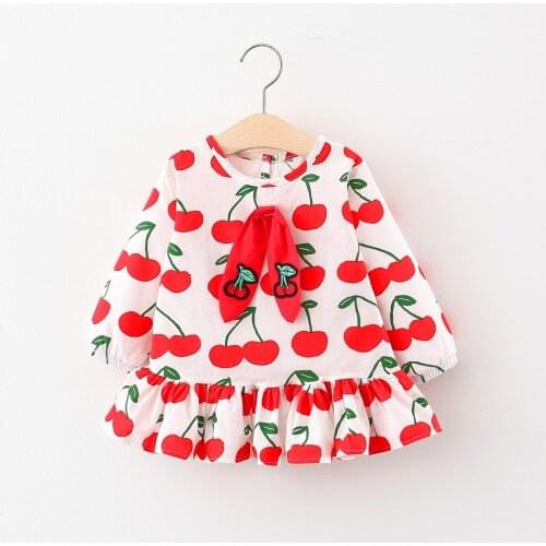 Girls Casual Dress 2020 New Spring Kids Stawberry Pattern Dresses Children Fruit Clothing Party Costume 1-4Years