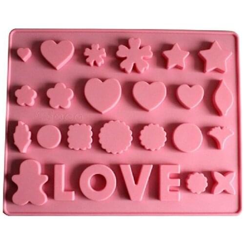 26 Cavities Love Silicone Oven Budding Ice Tray Cake Candy Making Molds Cake Pans Handmade DIY Chocolate Mold