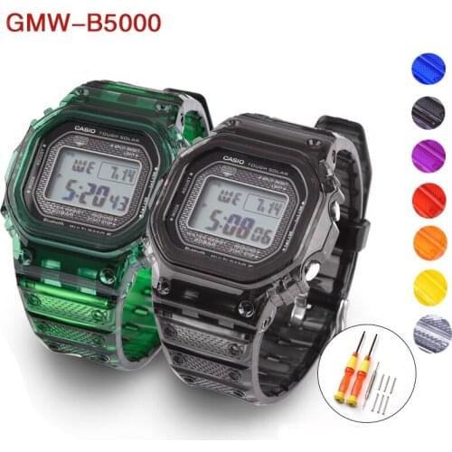 Sport Waterproof SiliconeTransparent for Casio G-SHOCK GMW-B5000 Watch Bracelet With Protective Case Rubber Strap Bezel Newest