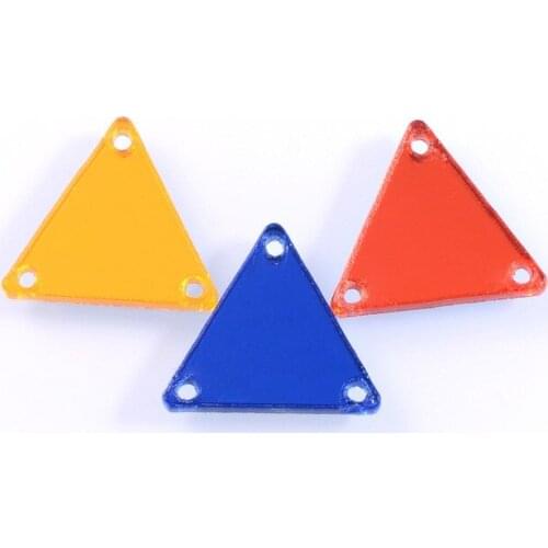 16,23mm Triangle Shape Mirror Sew On rhinestones With 3 Holes Flat Back Red,Cobalt Colors Mirror Sewing Jewelry Acrylic Beads