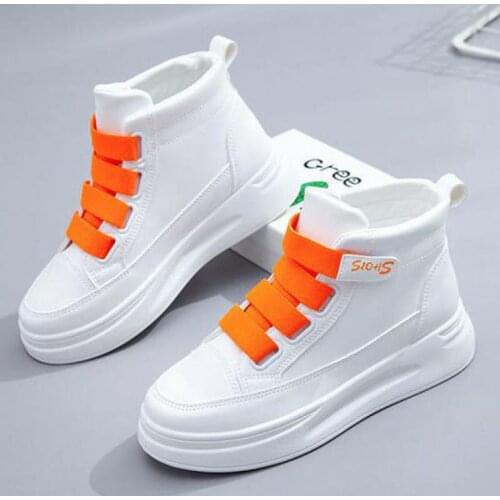 2021 Women Sneakers New Fashion Flock Women Casual Shoes Breathable Autumn Winter Lace-Up Flats Platform Women Shoes soft