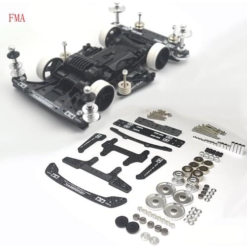 1Set No Nedd Cut Chassis FMA Off Stage Advanced Kit Carbon Fiber Stays + Roller + Screws Tamiya Mini 4WD Modify Parts