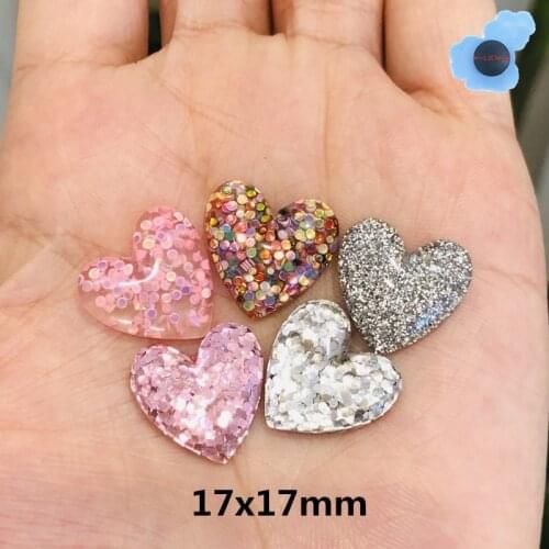 1Pcs Shiny Heart-Shaped Colorful Sequins Shoe Accessories Shoe Decorations for Charms Shoes Fit Bracelet Kid Gifts Croc Jibz