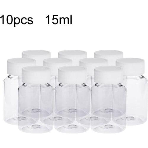 10Pcs 15ml Practical Empty Pill Case Box Holder Pill Medicine Solid Powder Case Bottle Storage Container Drug Case Dispenser