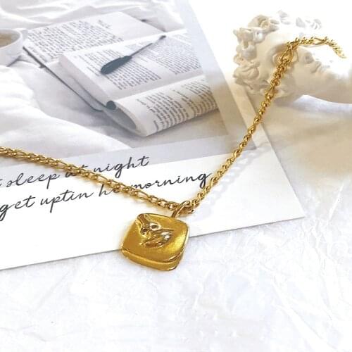 2021 Vintage Jewelry Stainless Steel Female Body Face Pendant Gold Hoop Necklace For Women Wedding Gifts