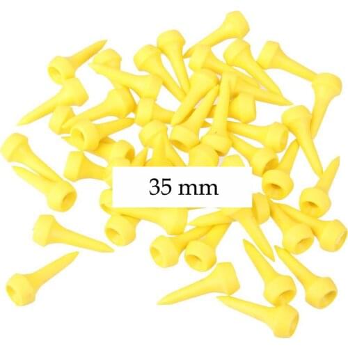 50pcs White Plastic Golf Tees 35mm Durable Rubber Cushion Top Golf Tee Golf Accessories (1 3/8 Inch)